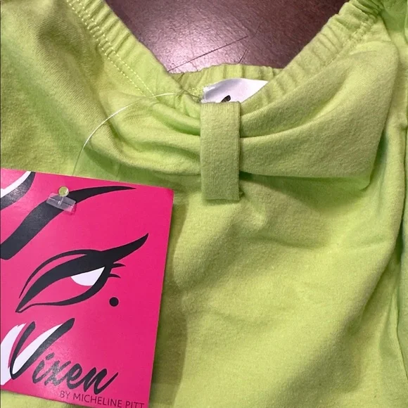 Vixen by Micheline Pitt Lime Green Top - Picture 2 of 3